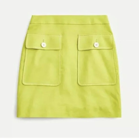 Jcrew Patch Pocket Skirt in Stretch Linen